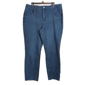 Bandolino Mandie Straight Leg Jeans Womens 18W Dark Wash High Rise Stretch Denim